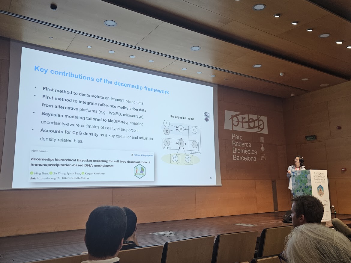 Photo of Ning presenting at EuroBioC2025